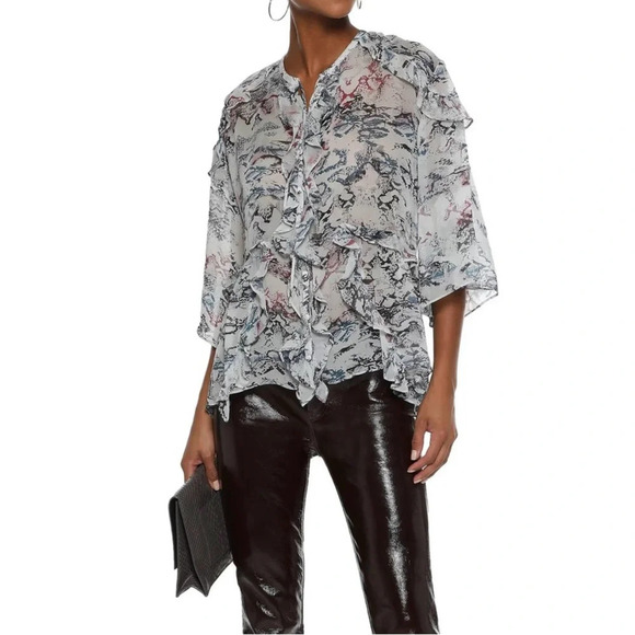 IRO Reopam Open-back Ruffled Blouse. Size 36/Small. - Picture 2 of 10